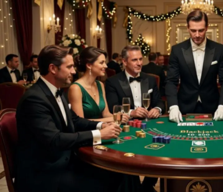 Eleganter Blackjack-Spieltisch bei einem Corporate-Event in &Ouml;sterreich