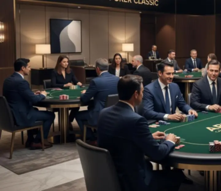 Business-Poker-Event mit eleganten Spieltischen